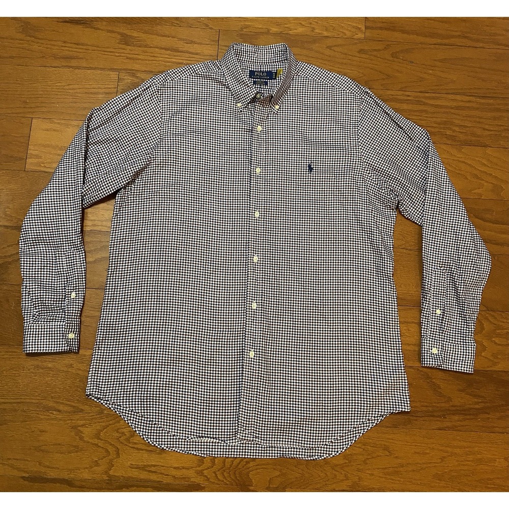 Polo Ralph Lauren Mens XL Classic Fit Performance Plaid Check Long Sleeve Shirt
